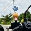 Cute capybara motorcycle ornament with rotating windmill toy for bike and electric scooter variant. - Leisure Riding (Adhesive Type)