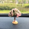 Miniatura albero di ciliegio cruscotto auto ornamento pianta artificiale micro paesaggio - Paletto Farfalla Albero Verde Rosa