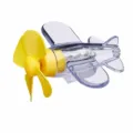 Transparent yellow LED light-up toy airplane wind-powered car interior decoration ornament. - Yellow