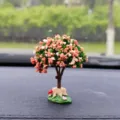 Mini ornement d'arbre de tableau de bord de voiture, jolie décoration de micro-paysage en résine. - Piquet Vert Arbre à Souhaits