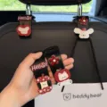 Schattige autostoel hoofdsteun haak met leuk dierontwerp voor handige opbergen. - 4 Stuks/Set (Puppy & Bot) / Set van 4