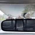 Cute resin white puppy car rearview mirror hanging ornaments, blush design interior decor. - Red-Faced Puppy 3-Piece Set / Set of 3