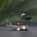 Chinesischer antiker Stil Schwertkämpfer Auto Ornament Desktop Harz Figur mit Weinkürbis - Umhang Schwertkämpfer + Baumstumpf + Weinkrug