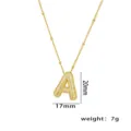 Detailansicht einer goldfarbenen Halskette mit Buchstabe A Anhänger, Zirkon und Maßen. - Anhänger Ohne Kette (Stil A) / Gold