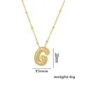 Detailansicht der Halskette mit Buchstabe G Anhänger und Zirkonia, Höhe 20 mm Angabe - Anhänger Ohne Kette (Stil G) / Gold