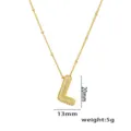 Detailansicht der Halskette mit Zirkonia-Buchstabe L, 20 mm Höhe und 13 mm Breite - Anhänger Ohne Kette (Stil L) / Gold