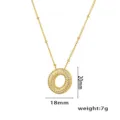 Detailansicht des vergoldeten runden Pavé-Anhängers mit Größenangaben. - Anhänger Ohne Kette (Stil O) / Gold