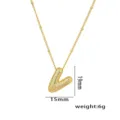 Nahaufnahme des goldenen Buchstaben-V-Anhängers mit Zirkonia-Besatz, 15x19mm - Anhänger Ohne Kette (Stil V) / Gold