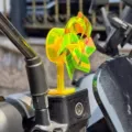 Mulinello eolico colorato per moto, accessorio luce LED in plastica iridescente gialla. - Giallo