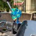 Mulino a vento LED per manubrio moto, decorazione colorata e riflettente per bici. - Blu