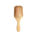 Bamboo cushion hair brush for daily scalp care, lightweight wooden massage hair comb. - Natural Bamboo Color