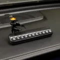 Car temporary parking card with swordsman figurine dashboard ornament cool design - Cloaked Ranger + Black Parking Plate