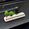 Car temporary parking number plate creative wuxia swordsman ornament dashboard digital display. - Pine and Cypress + Cloaked Ranger + White Parking Plate