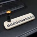 Creative Samurai Car Temporary Parking Card Number Plate Interior Dashboard Ornament Display - Back-Sword Ranger + White Parking Plate