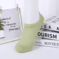 Summer thin mesh invisible socks for women, breathable solid color low cut short socks. - 35-40 / Matcha Green