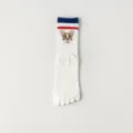 Women five-toe yoga socks, cute corgi dog pattern cotton sports socks with anti-slip grip sole. - One Size / White Puppy