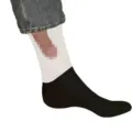 Funny novelty colorful socks with humorous graphic print design for men and women daily wear. - Jacquard / White Black