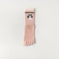 Women Pink Five-Toe Yoga Socks Cute Cat Non-Slip Mid-Calf Sports Cotton Socks Variant Model - One Size / Pink Cat