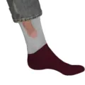 Funny novelty prank socks with creative colorful pattern, comfortable casual crew socks. - Jacquard / Grey Purple
