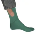 Funny novelty green cotton crew socks with unique novelty print, comfortable casual wear. - Jacquard / Green