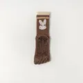 Brown women's five-toe yoga socks with cute cartoon rabbit pattern and anti-slip sole. - One Size / Coffee Rabbit