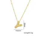 Nahaufnahme der Zirkon-Halskette mit Buchstaben-Anhänger, 20mm Höhe und 16mm Breite - Anhänger Ohne Kette (Stil Y) / Gold