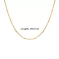 Minimalistische vergoldete Perlenkette mit verstellbarer Länge von 40+5cm für Frauen - Nur Kette (Ohne Anhänger) (Satellitenkette) / 40+5cm / Gold