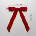 Rote Samtschleife mit Drahtbinder Weihnachtsbaum Urlaub Geschenkverpackung Deko Zubehör - Rot