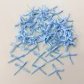 Mini light blue ribbon bows, 20pcs small satin bows for cake decoration and crafts. - 20 Pieces/Pack / Blue