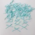 Light blue mini ribbon bows for cake decoration, baking desserts, and floral balloon accessories. - 20 Pieces/Pack / Aqua Green