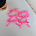 Lazos de cinta de saten rosa para manualidades DIY hechas a mano y decoracion floral. - Accesorio de Lazo / 7.5cm (1 Pieza/Paquete) / Rosa rojo