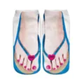 Funny 3D print flip flop socks with manicure toes cute novelty socks for women daily wear - 20cm Without Packaging / Blue Heart