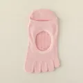 Pink five-toe yoga socks, breathable open back pilates fitness sports socks for women. - One Size / Pink
