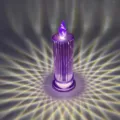 Lampe de bougie électronique LED diamant, veilleuse d'ambiance violette chic. - 6.3x18cm Grand avec Base / Violet