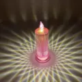 Bougie LED électronique diamant lampe veilleuse d'ambiance romantique pour décoration de chambre - 6.3x18cm Grand avec Base / Rose