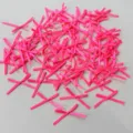 Mini hot pink ribbon bows for cake decoration, baking, floral crafts, and party accessories. - 20 Pieces/Pack / Rose Red