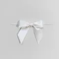 Fiocco in nastro di satin bianco con filo per confezioni regalo da panetteria e sacchetti. - 2.5x9x9cm / Bianco