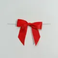 Fiocco in Rasetto Rosso 2.5cm con Filo per Confezioni Regalo Scatole Dolci e Imballaggio - 2.5x9x9cm / Rosso