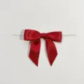Fiocco di raso rosso con legatura trasparente per confezione regalo, 2.5cm fiocco per dolci. - 2.5x9x9cm / Borgogna