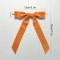 Oranger Samtband Schleife Haarklammer Geschenke Verpackung Deko mit Draht 13x18cm für Fest - Orange