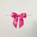Fiocco in raso rosa con fascetta per confezionamento dolci, cesti regalo e decorazione. - 2.5x9x9cm / Fiore di prugno rosso