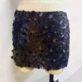 Black sequin mini skirt for women, sparkling party club wear short skirt, sexy hot girl style. - S / Black