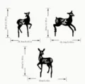 3er-Set dekorative Gartenstecker Hirsch mit floralem Silhouetten-Design und präzisen Maßen - Dreiteiliges Set / Acryl / Schwarz
