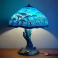 Decorative mushroom table lamp with glowing blue shade and creative tree root base for home. - Small 15cm / Magic Mushroom Lamp D