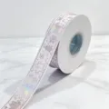 Light pink 2.5cm Christmas holographic silver ribbon roll, festive DIY craft bow packaging. - Christmas Laser / 2.5cm*25 Yards / Light Pink