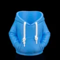Innovativer himmelblauer Dosenhalter in Hoodie-Form mit 3D-Druck-Textur für Getränkedosen - Kapuzenpullover / Innendurchmesser: 6.7cm / Blau