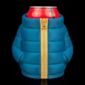 Kreative 3D-gedruckte blaue Daunenjacke Dosenhalter Hülle mit goldenem Reißverschluss - Daunenjacke / Innendurchmesser: 6.7cm / Blau