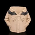 Getränkedosenhalter im Western-Jacken-Stil in Beige mit schwarzen Details - Typ B Wildlederjacke / Innendurchmesser: 6.7cm / Khaki