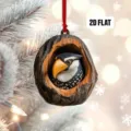 Realistischer Raubvogel im Baumloch 2D flach Acryl Weihnachtsbaum hängende Verzierung - Greifvogel im Baumloch (19)