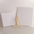 Blank stretched canvas and mini wooden easel set for DIY painting art craft display. - Drawing Board 30x30cm (With Stand)